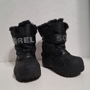 Sorel Snow Commander Insulated Boots Waterproof Black Toddler Size 10